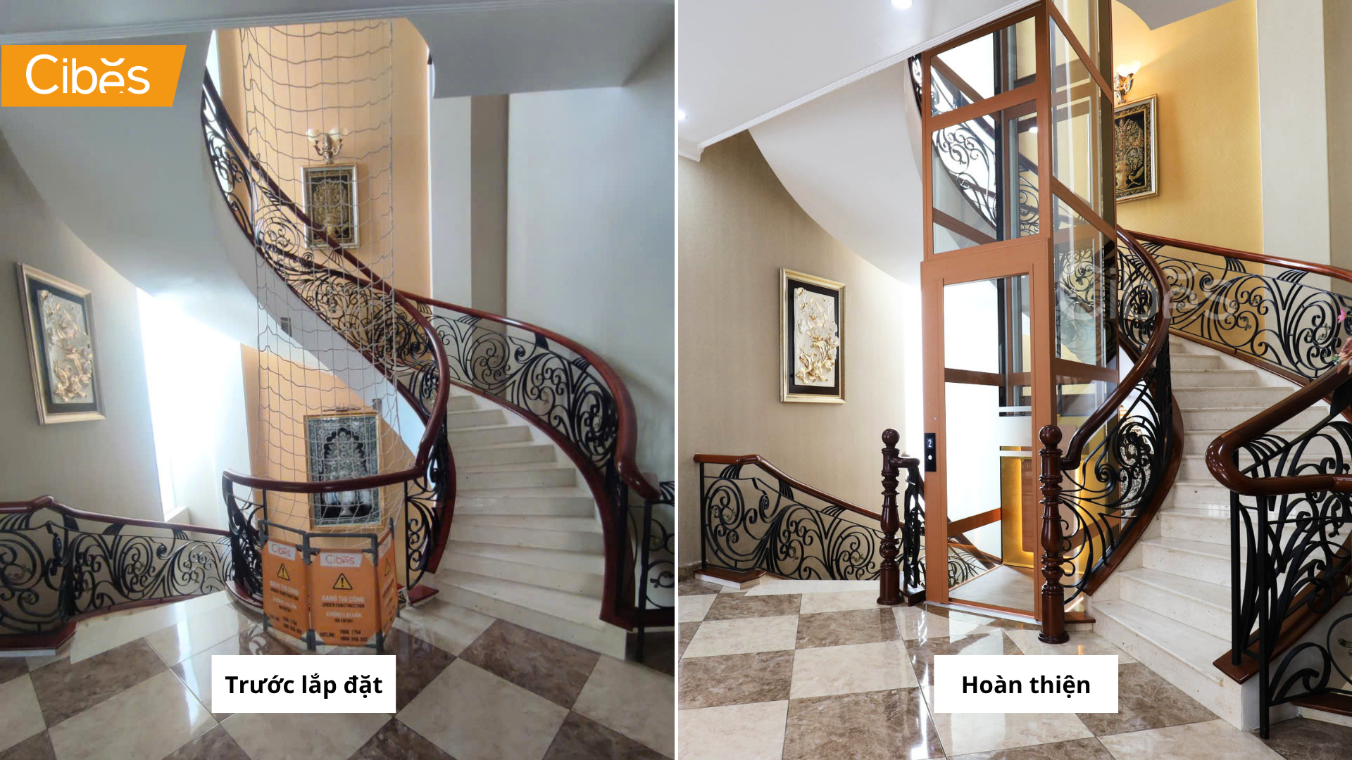 Hoàn thiện lắp thang máy mini không cần hố pit tại Long An